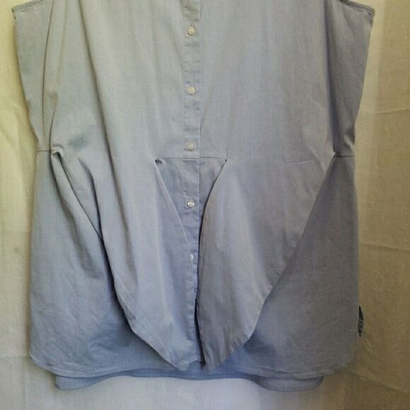 Maternity Calvin Klein Blue Button Up Sleeveless Blouse Top Shirt Size UNKNOWN - Picture 4 of 10